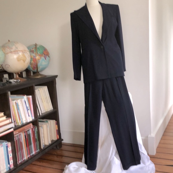 Sz 6 /8 Rare Lauren Ralph Lauren Vintage Y2K Padded Shoulder Blazer Suit - Picture 2 of 14